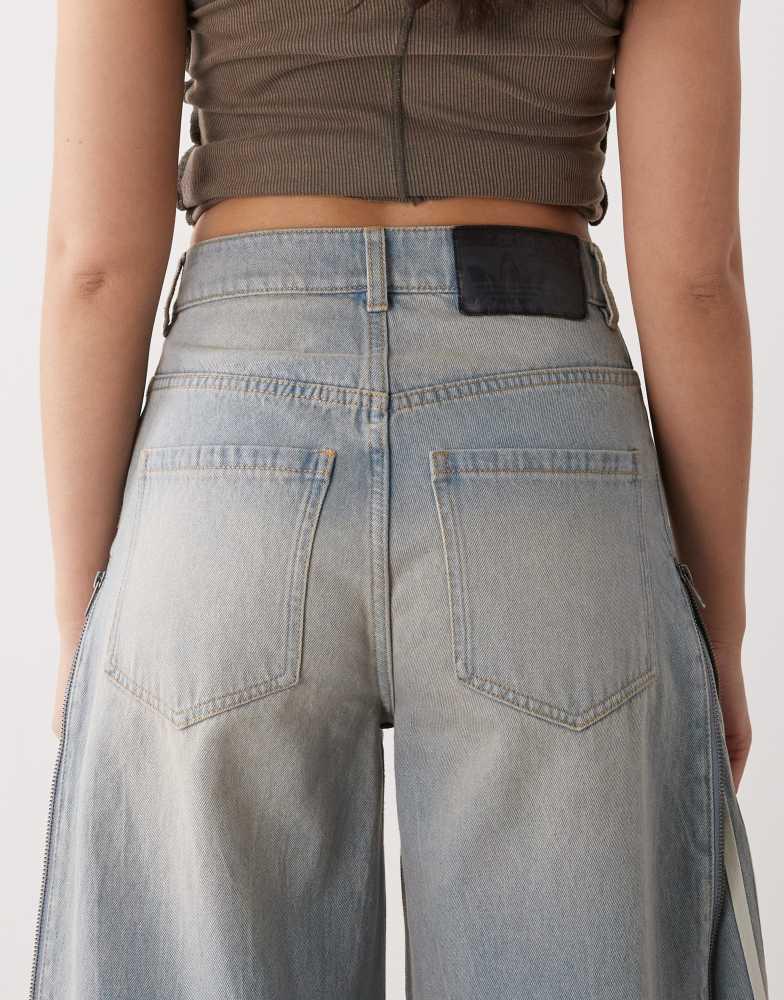 adidas Originals Adilenium Season 3 side zip jeans in light wash