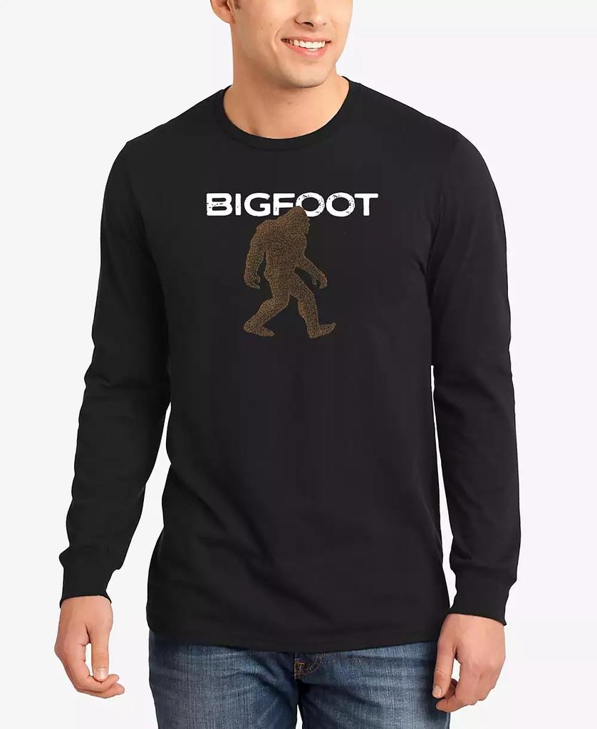 LA Pop Art Men's Bigfoot Word Art Long Sleeve T-shirt