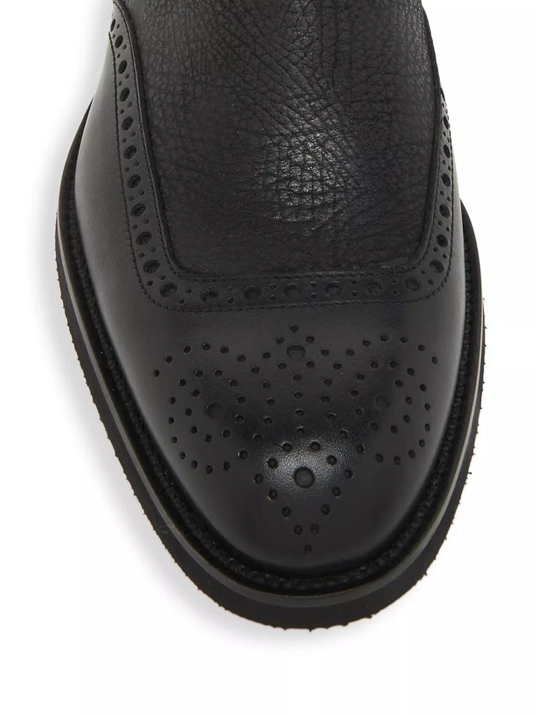 POLLINI Perforated Leather Ankle Boots 4