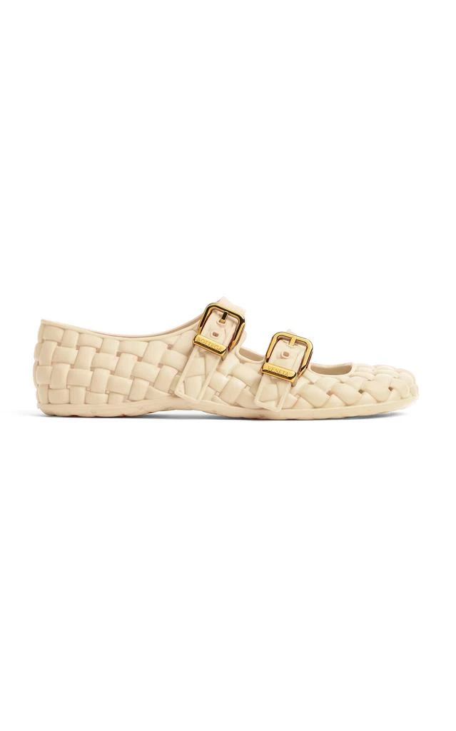 Bottega Veneta Bottega Veneta - Amy Mary-Jane Rubber Ballet Flats - White - IT 39 - Moda Operandi 1