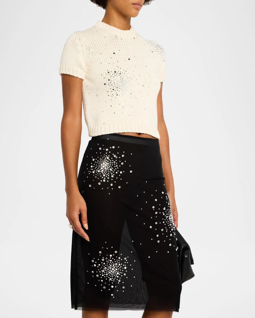 Des Phemmes Embroidered Chunky Knit Crop Top 4