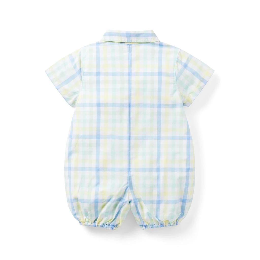 Janie and Jack Plaid Collar Romper (Infant) 2