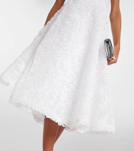 Carolina Herrera Strapless floral lace midi dress 5