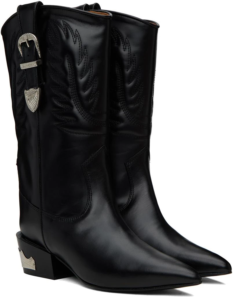 Toga Pulla Black Topstitch Cowboy Boots 4