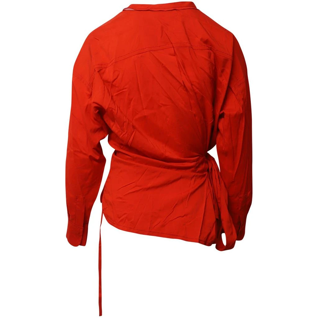 Isabel Marant Dorcey Wrap Blouse in Red Silk 3