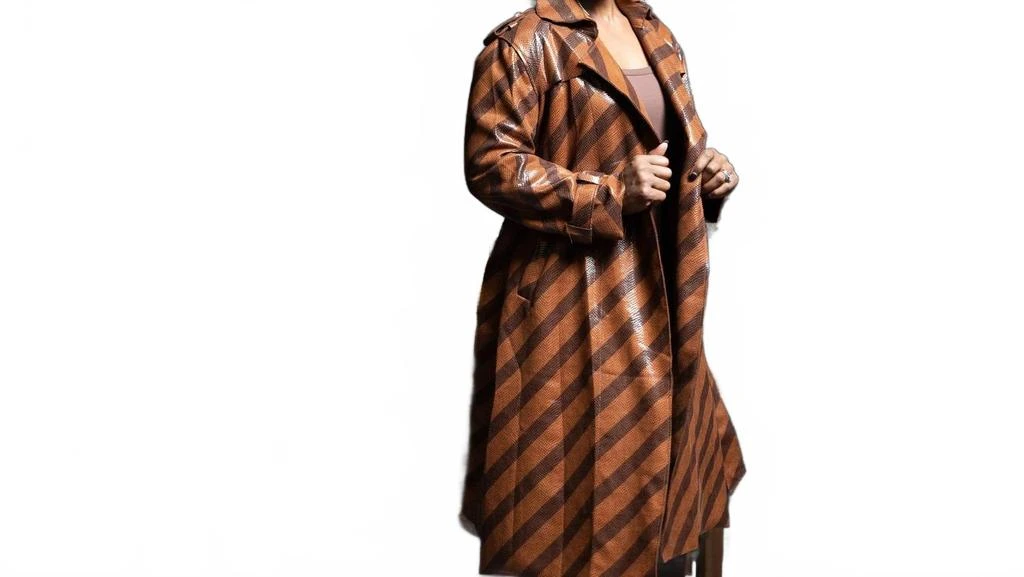 BEULAHSTYLE Two Tone Trench Coat In Brown 2