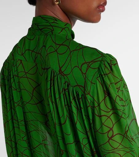 Dries Van Noten Printed georgette midi dress 6