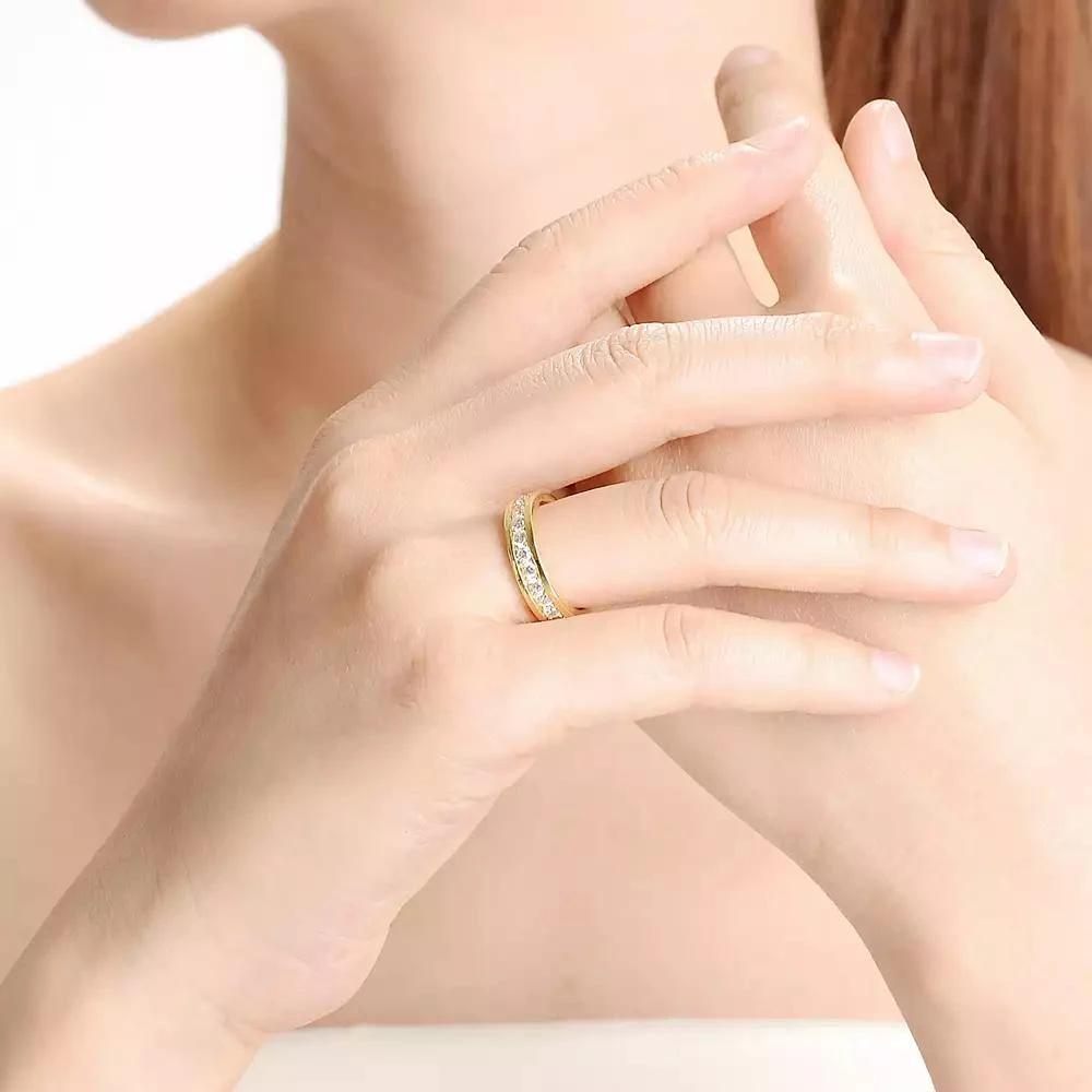 Genevive 14K Gold Plated Overlay Cubic Zirconia Band Ring 2