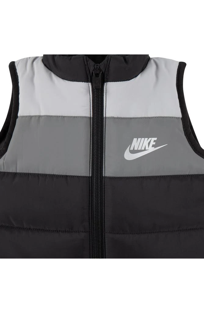 NIKE Colorblock Puffer Vest, Long Sleeve Tee & Joggers Set 3