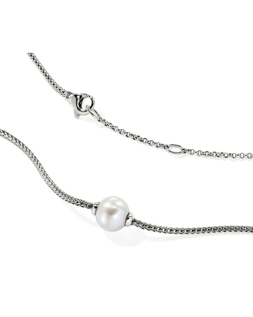 John Hardy Sterling Silver JH Essentials Cultured Freshwater Pearl Solitaire Pendant Necklace, 16-18" 4