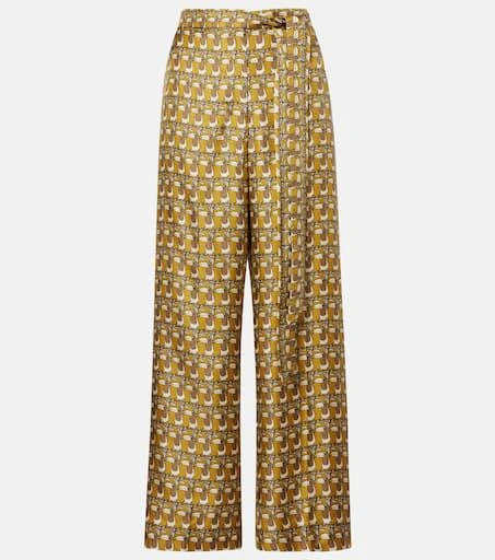 Max Mara Printed silk wide-leg pants 1