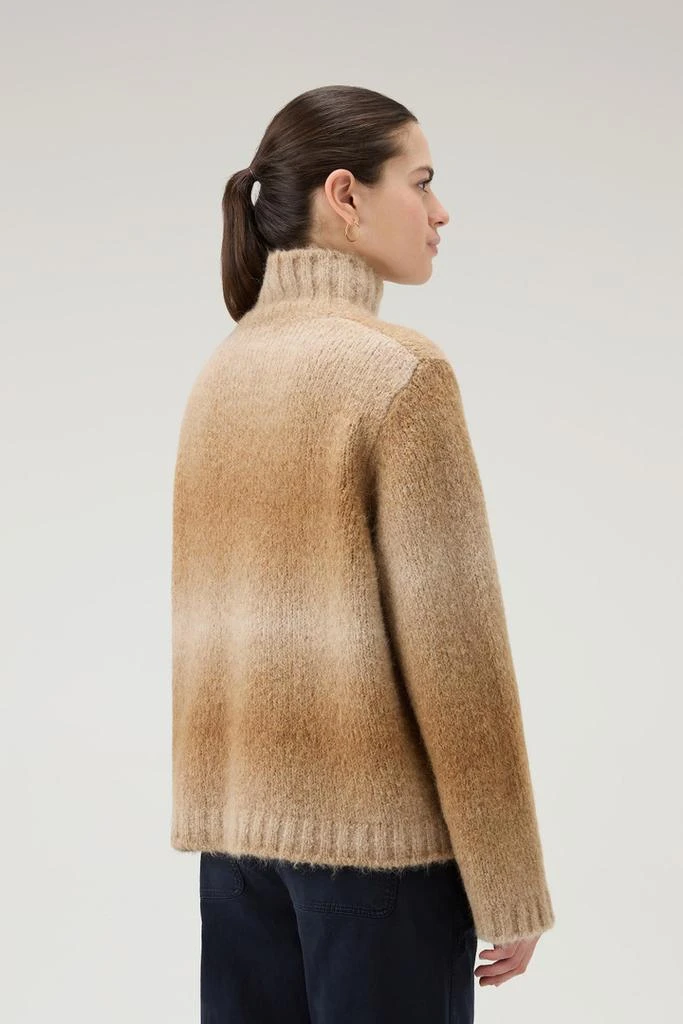 WOOLRICH Turtleneck Sweater in Alpaca Blend with Dégradé Effect - Women - Beige 3