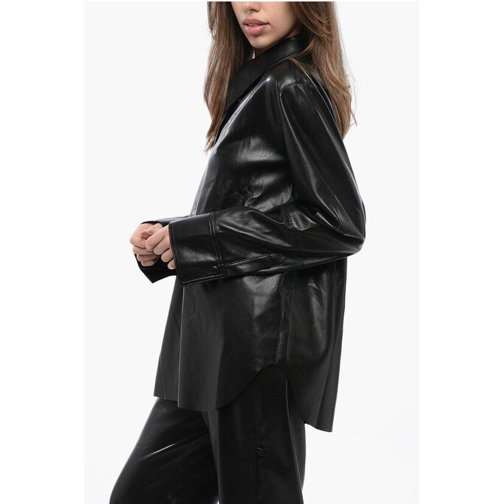 Nanushka Solid Color Faux Leather NAUM Women's Shirt