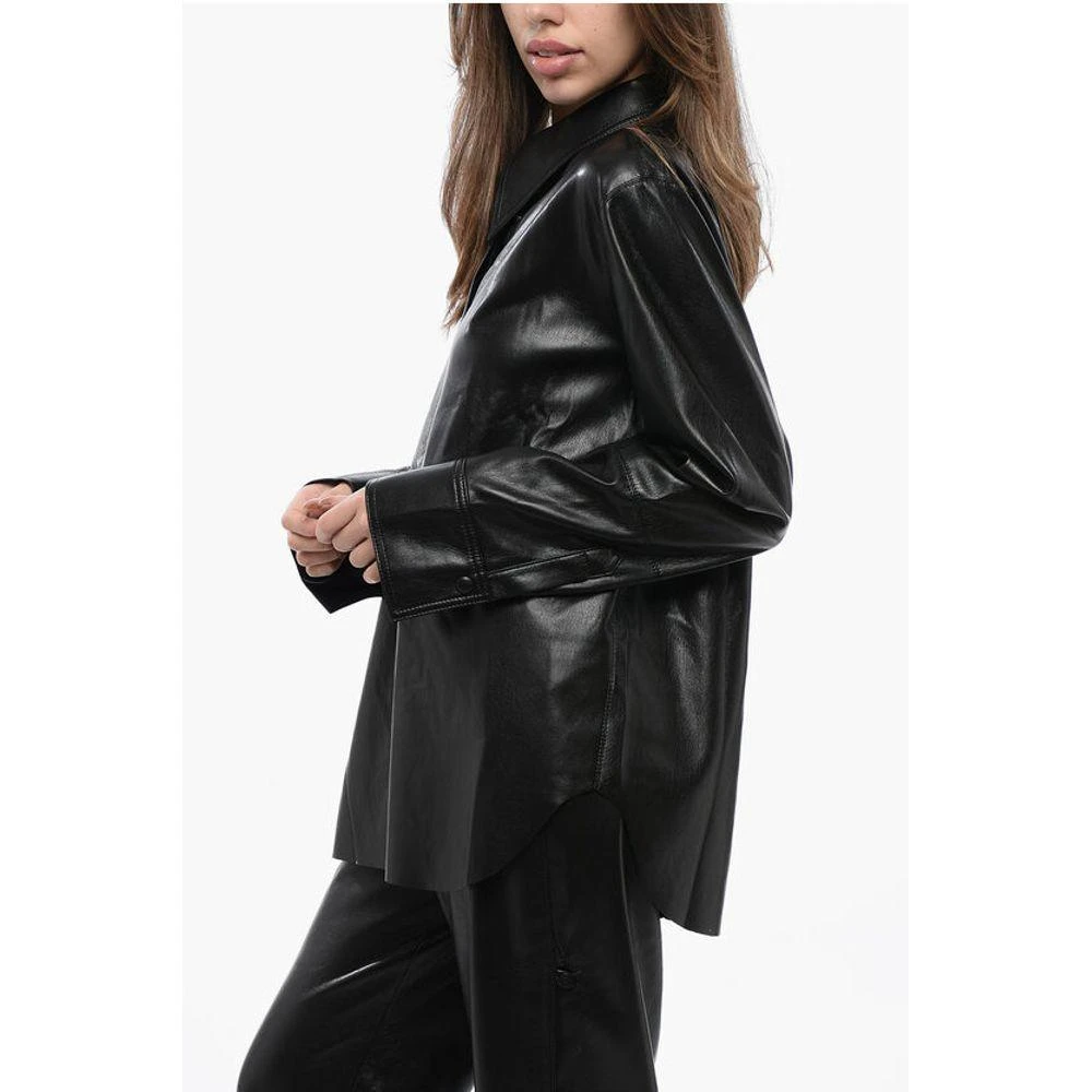 Nanushka Solid Color Faux Leather NAUM Women's Shirt 2