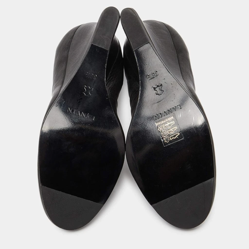 Lanvin Lanvin Black Leather Wedge Pumps Size 38.5 6