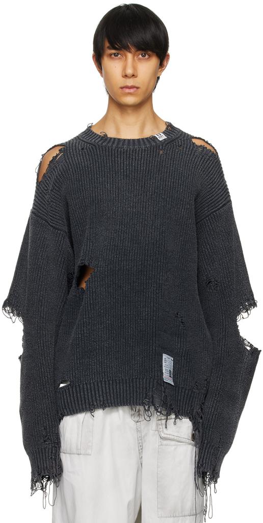 Maison MIHARA YASUHIRO Black Bleached Sweater