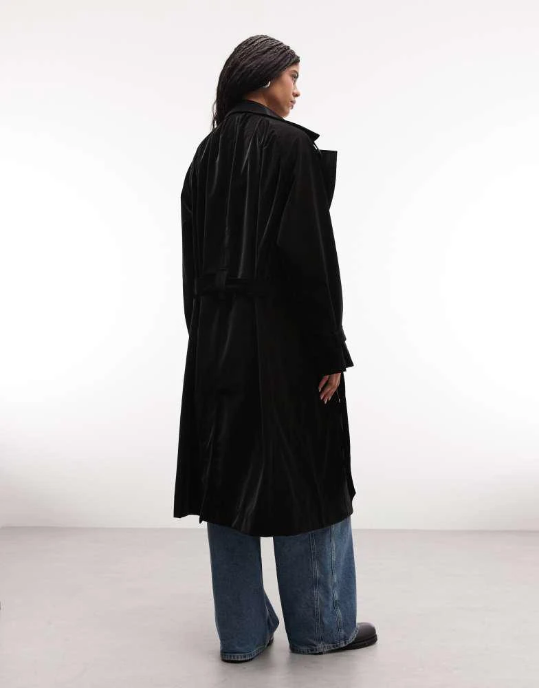 RAINS Rains 12620 waterproof belted double breasted trench coat in black crocodile 4