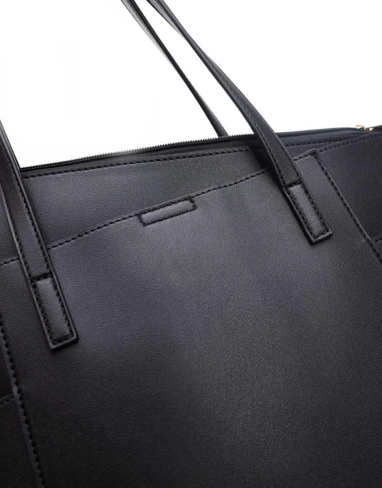 ASOS ASOS DESIGN tote bag with pocket detail and removable laptop compartment 4
