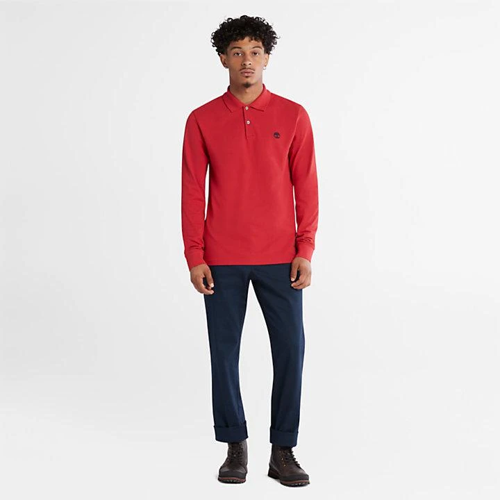 Timberland Millers River LS Polo Shirt for Men in Red 3
