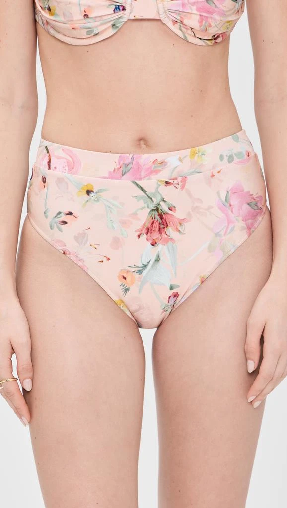 PatBO Lily Flower High Waist Bikini Bottoms 1