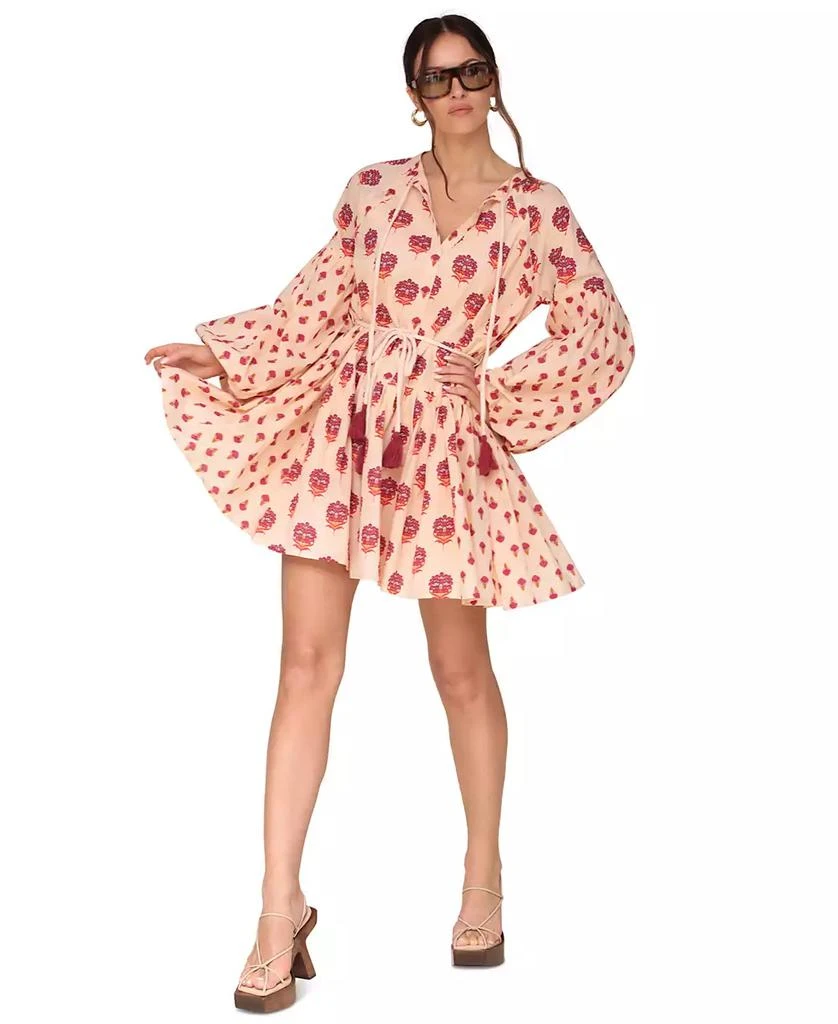Avec Les Filles Women's Cotton Mixed-Print Mini Dress 4