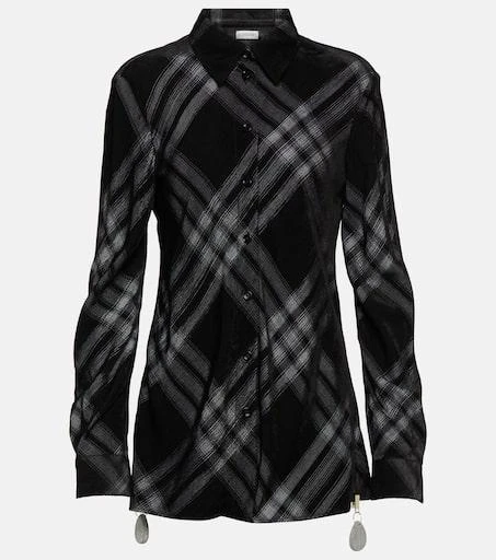Burberry Burberry Check velvet shirt 1