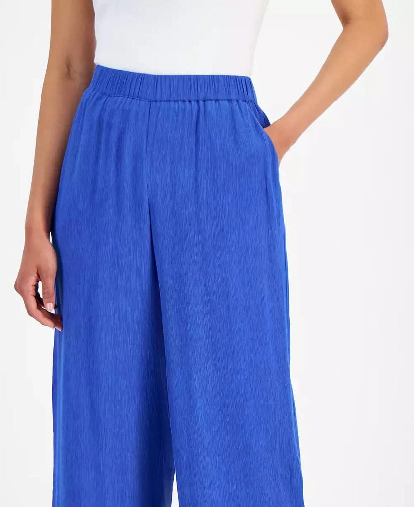 JM Collection Women's High Rise Solid Plissé Pants, Created for Macy's 4