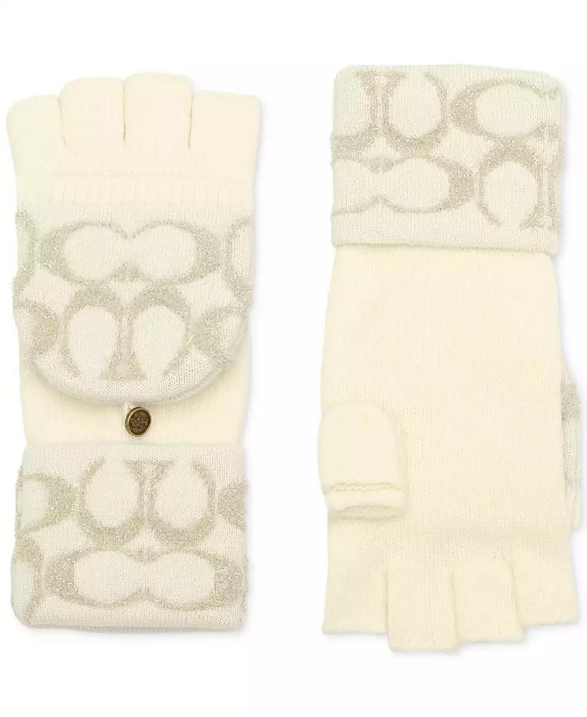 Coach Signature C Metallic Knit Pop Top Gloves