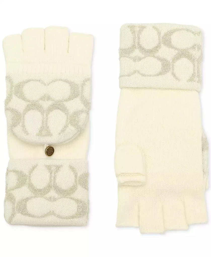 COACH Signature C Metallic Knit Pop Top Gloves 2