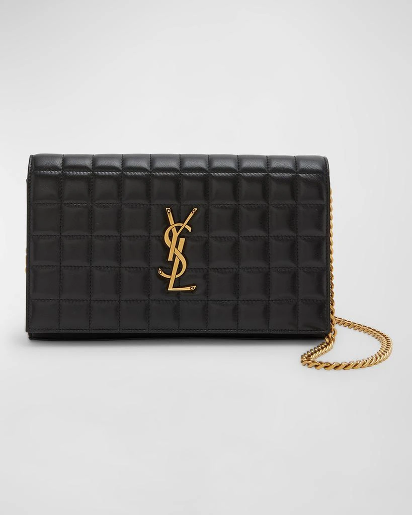 Yves Saint Laurent Cassandre YSL Wallet on Chain in Quilted Smooth Leather 1
