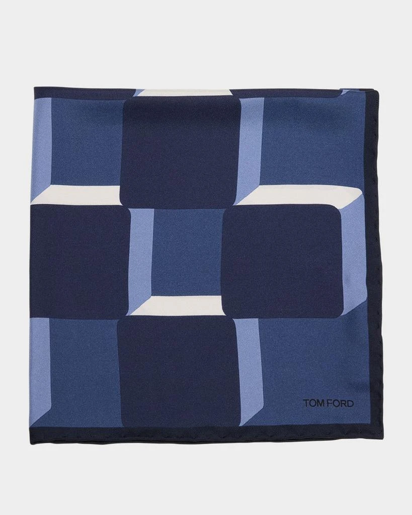 Tom Ford Men's Silk Geometric Pocket Square 1