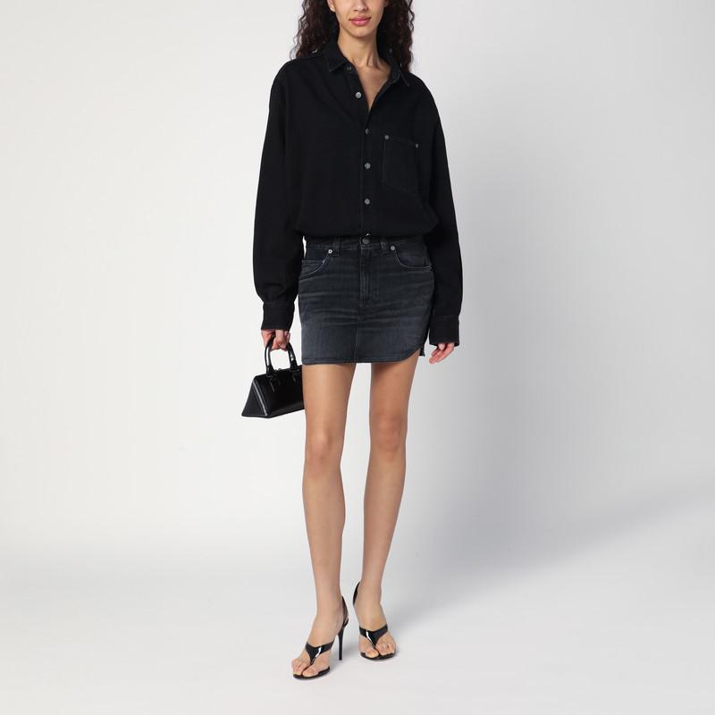 HAIKURE Washed black Tamu mini dress in denim