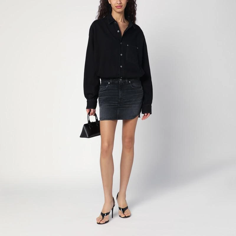 HAIKURE Washed black Tamu mini dress in denim 2