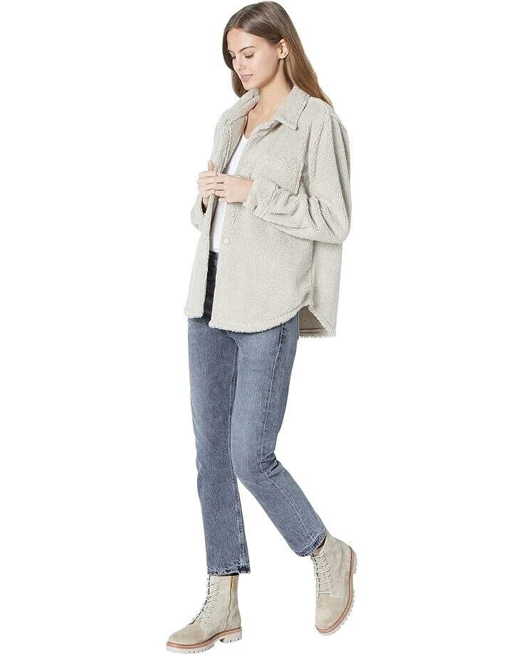 True Grit Dylan by True Grit Women's Medium Sandstone Sherpa Shirt Jacket Shacket JDM002 4