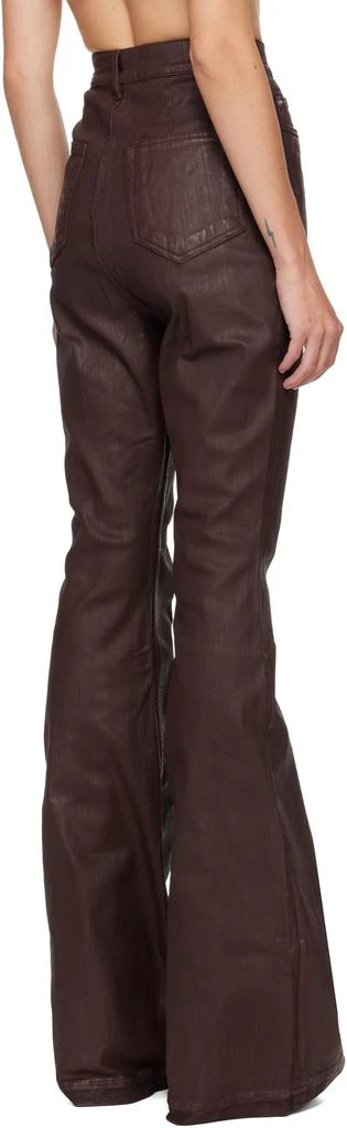 Rick Owens Burgundy Concordians Bolan Bootcut Jeans 3