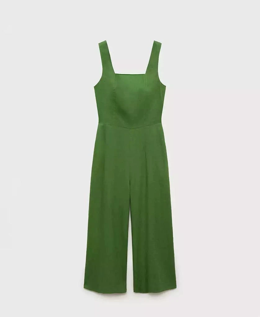 Mango Women's Straight Fit Linen Blend Jumpsuit 2