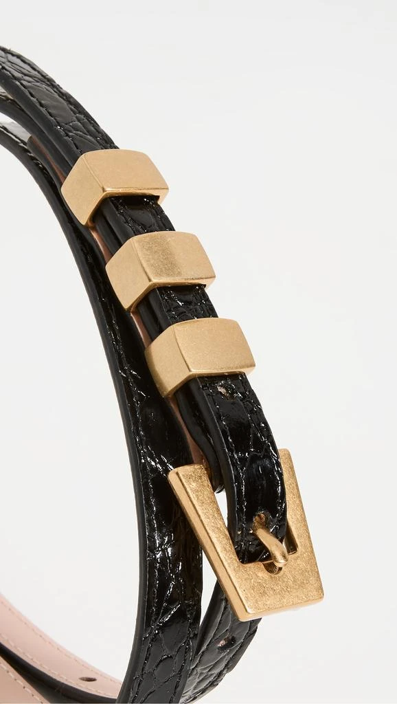 by FAR Vic Black Circular Croco Embossed Leather 4