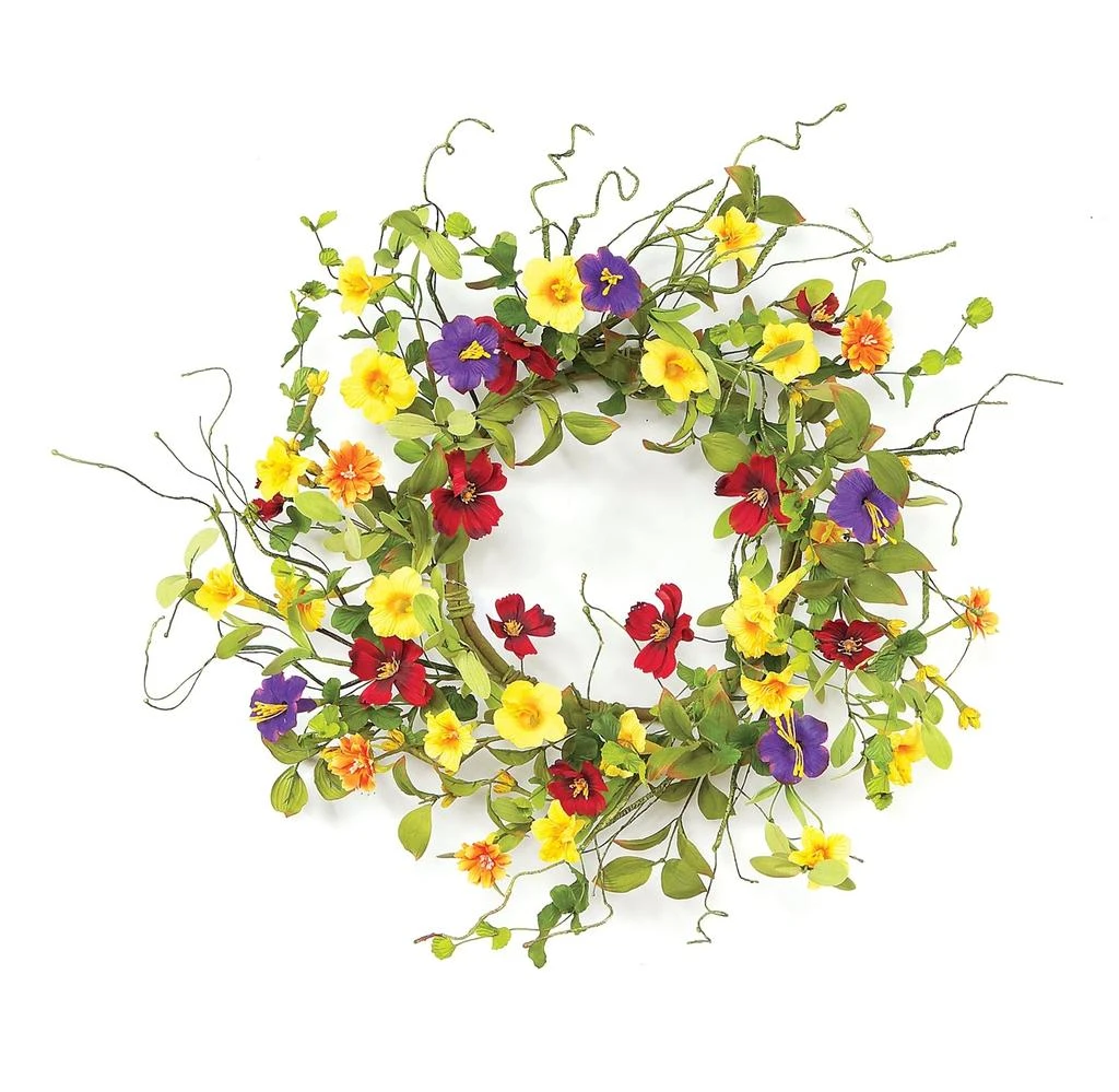 Hivvago Summer Garden Trumpet Wreath 20"D