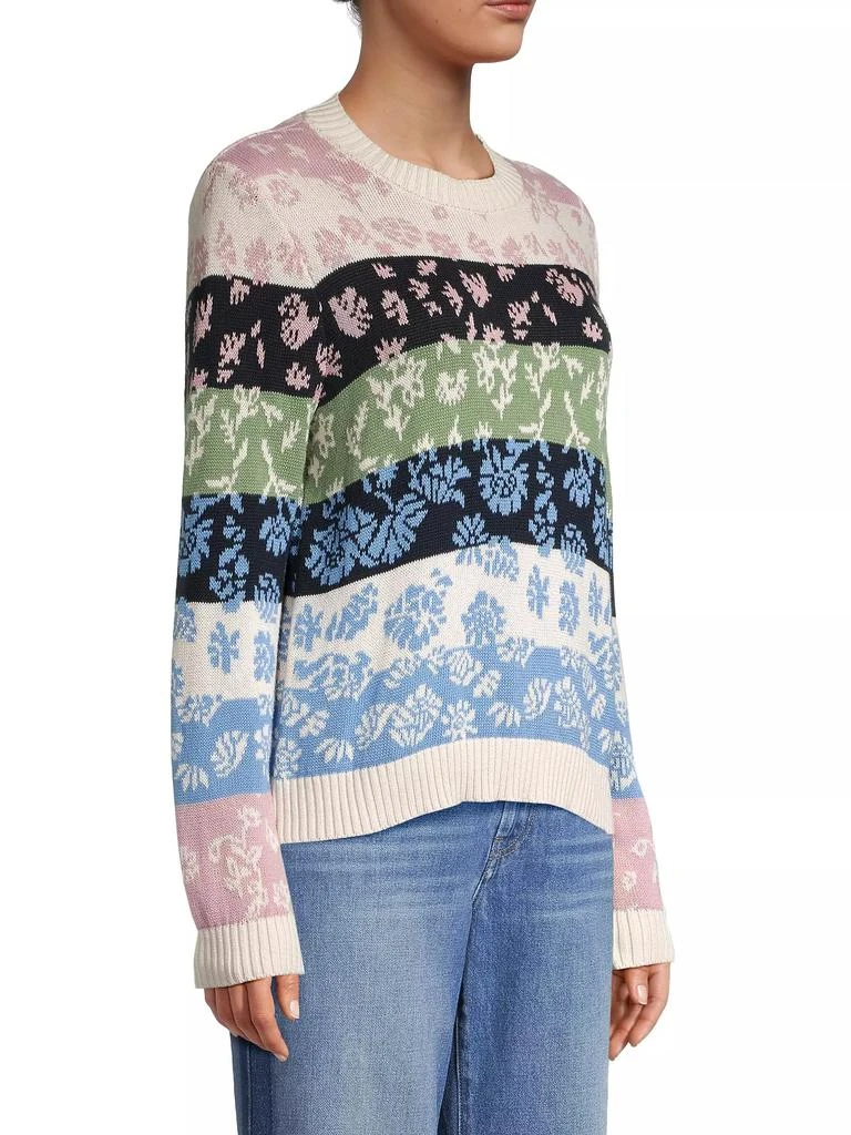 Weekend Max Mara Fleres Floral Striped Cotton Sweater 4