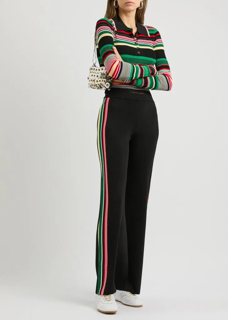 RABANNE Striped stretch-knit trousers 4