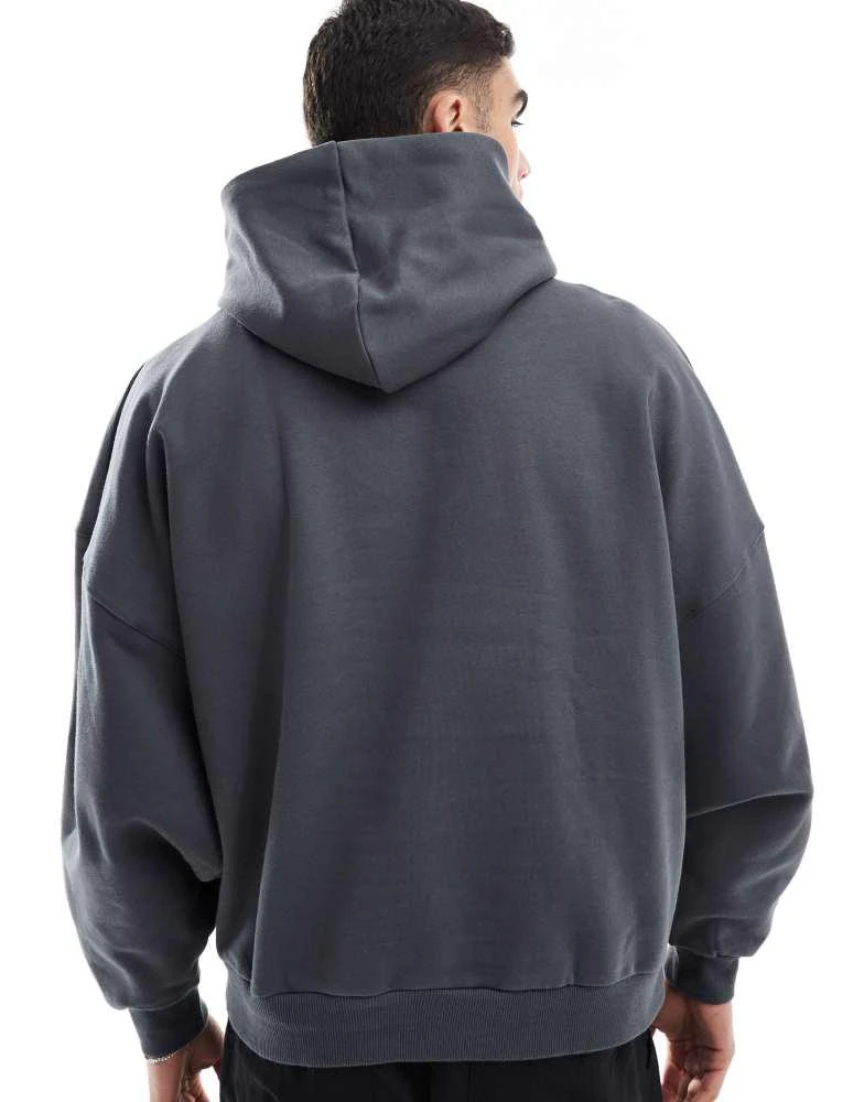 ASOS ASOS DESIGN premium heavyweight extreme oversized hoodie 400gsm in washed black 3