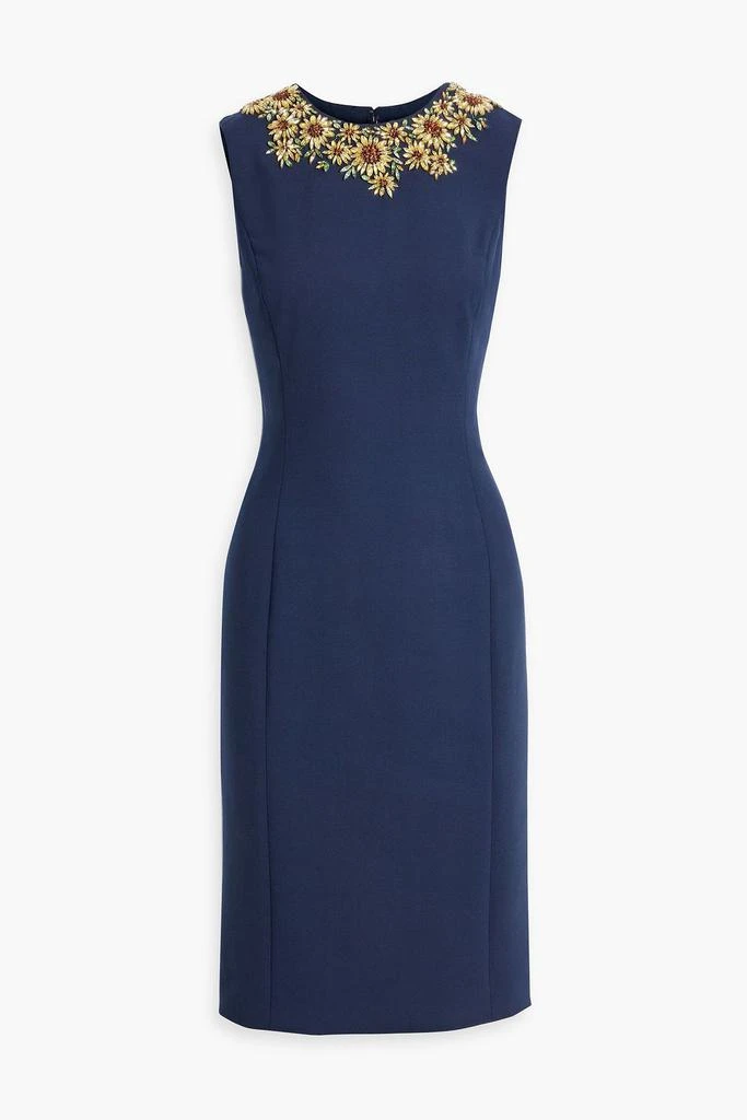 Oscar de la Renta Crystal-embellished wool-blend dress 1