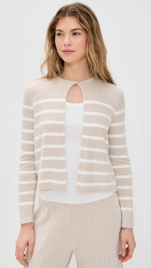 Barefoot Dreams Cozy Chic Lite Striped Cardigan with Button 6