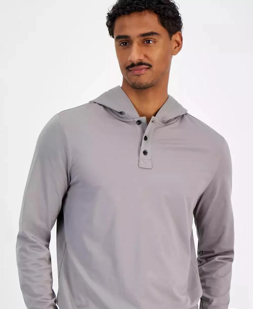 Michael Kors Men's Premium Textured Long Sleeve Henley Hoodie 3
