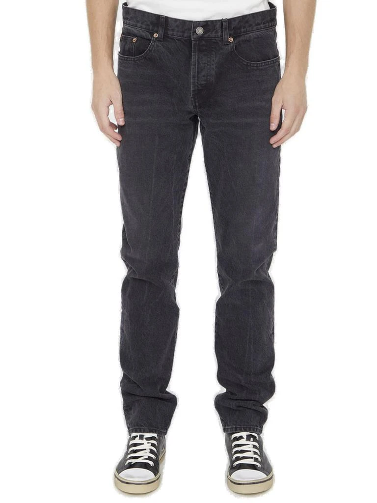 Saint Laurent Saint Laurent Button Detailed Slim Fit Jeans 1