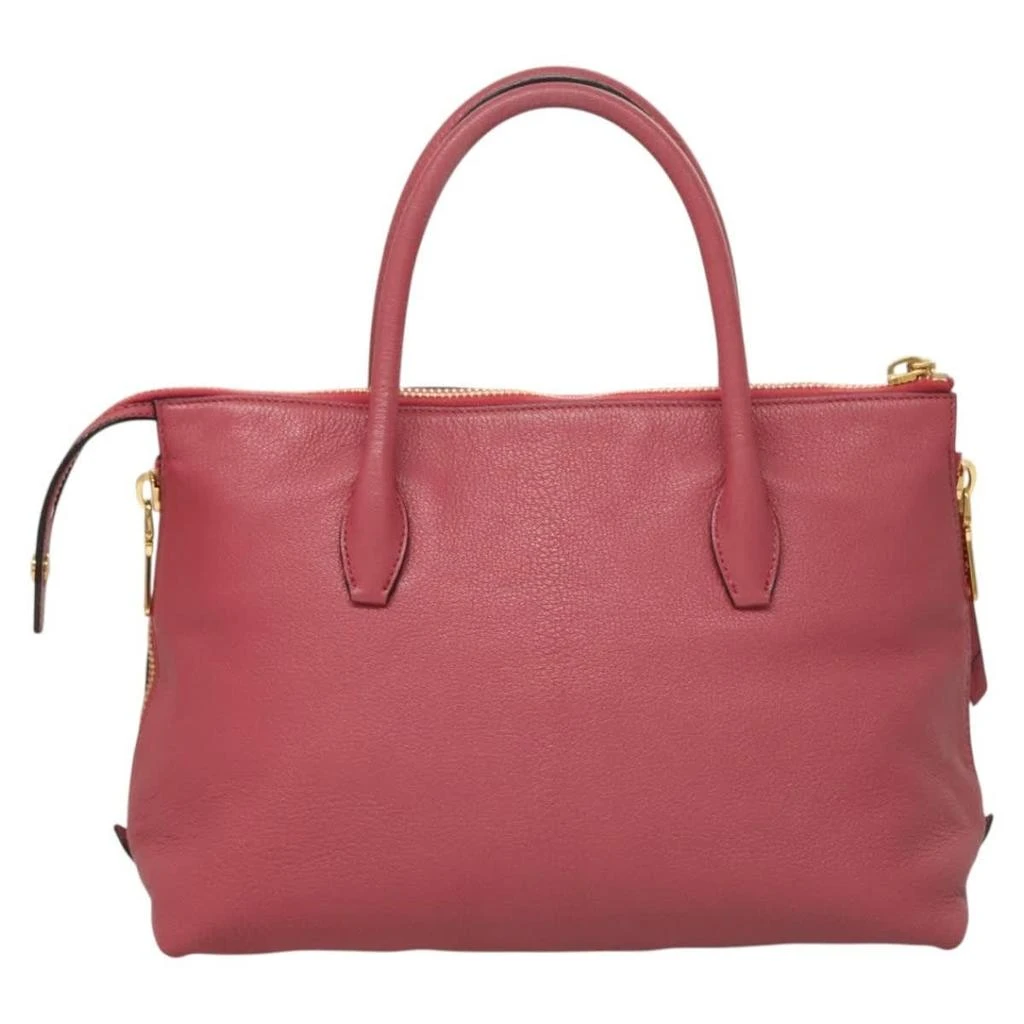 Miu Miu Convertible Madras Side Zip Satchel Grainy Leather Leather Bag (Pre-Owned) 2