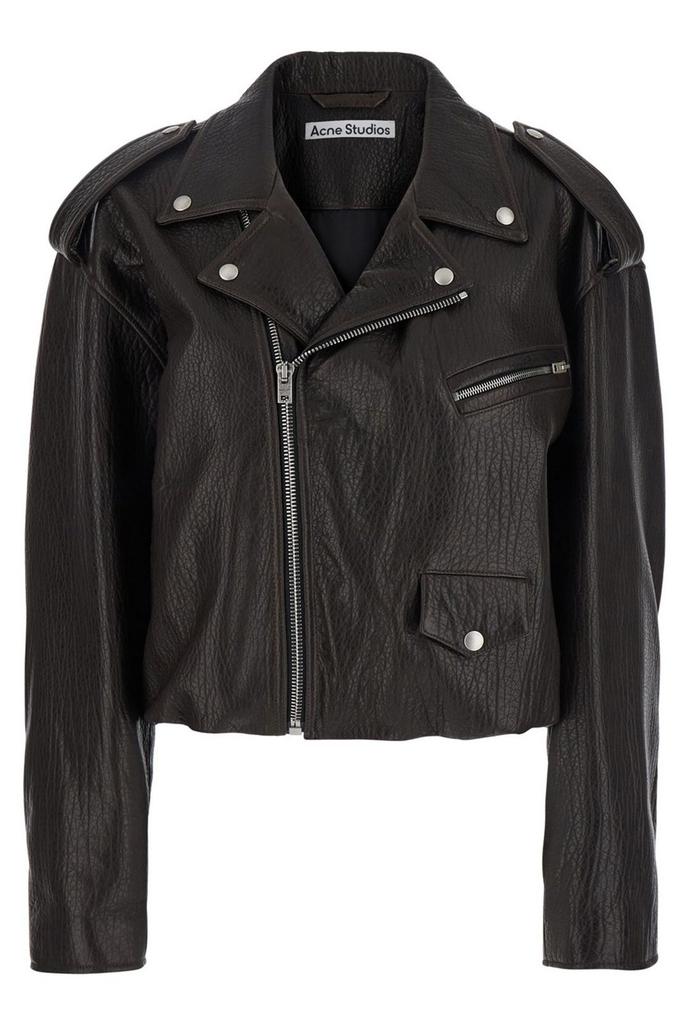 Acne Studios ブラック ベルト M Acne Studios logo-embroidered Jacket | Black | FARFETCH