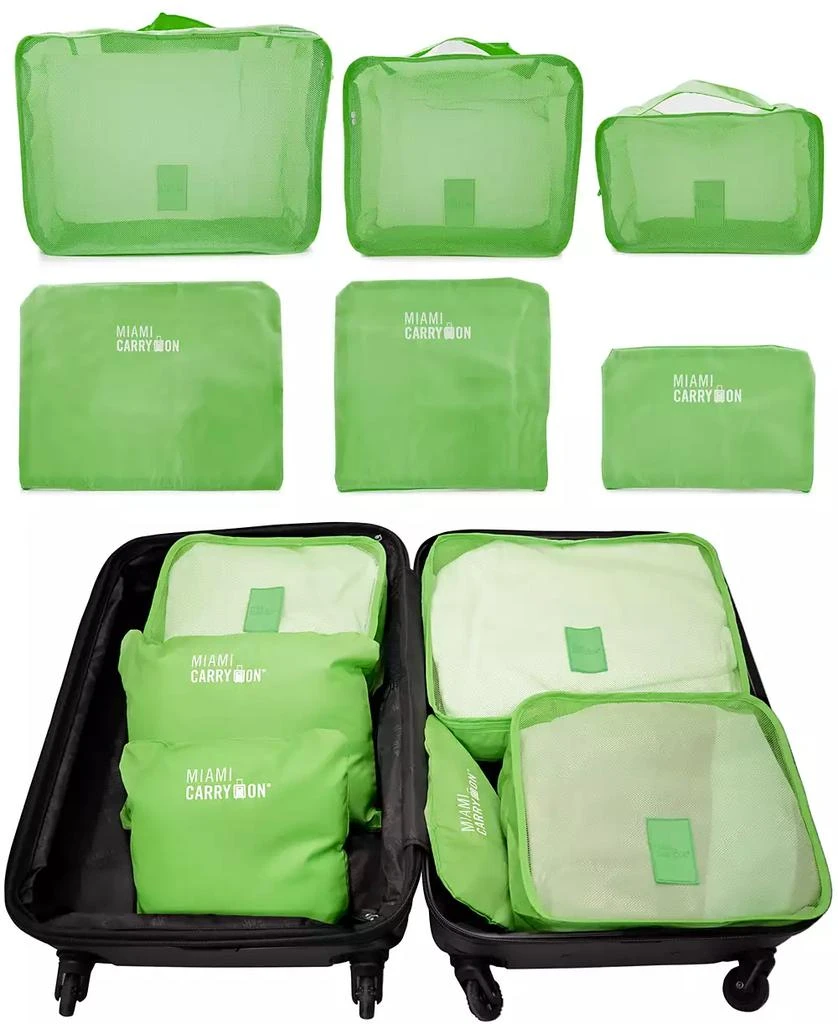 Miami CarryOn Set of 6 Neon Packing Cubes, Traveler's Luggage Organizer 1