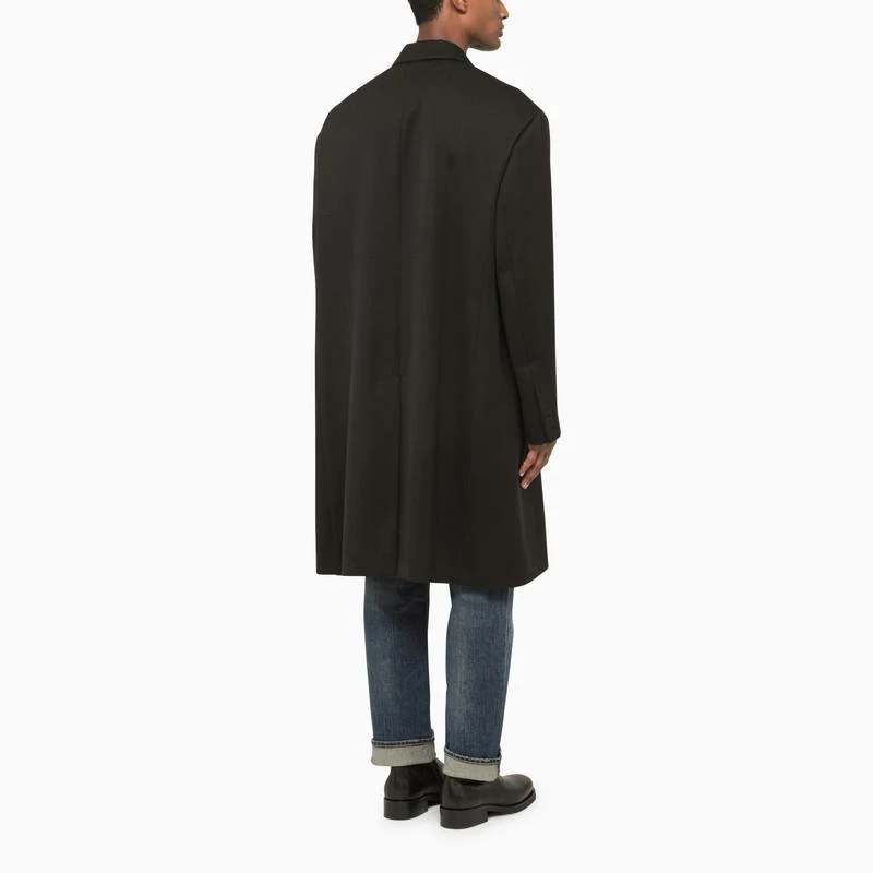 424 Black wool double-breasted coat 4