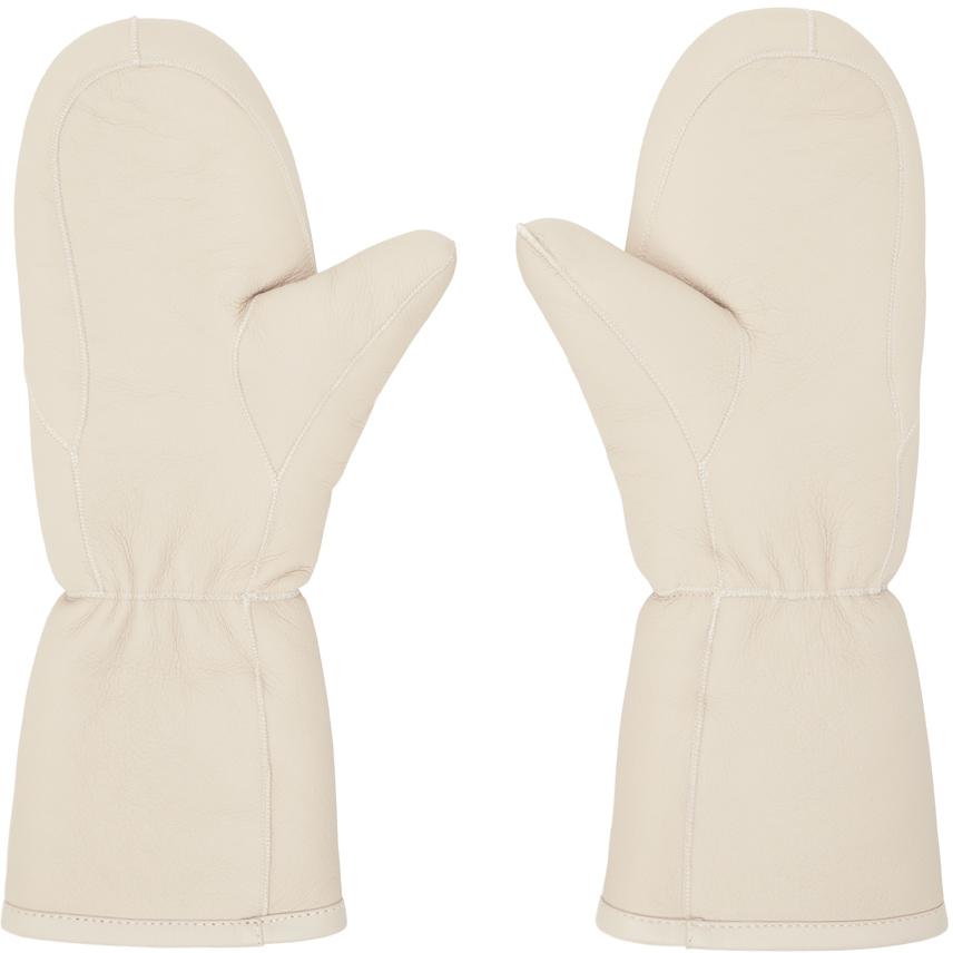 Yves Salomon Beige Merinillo Mittens